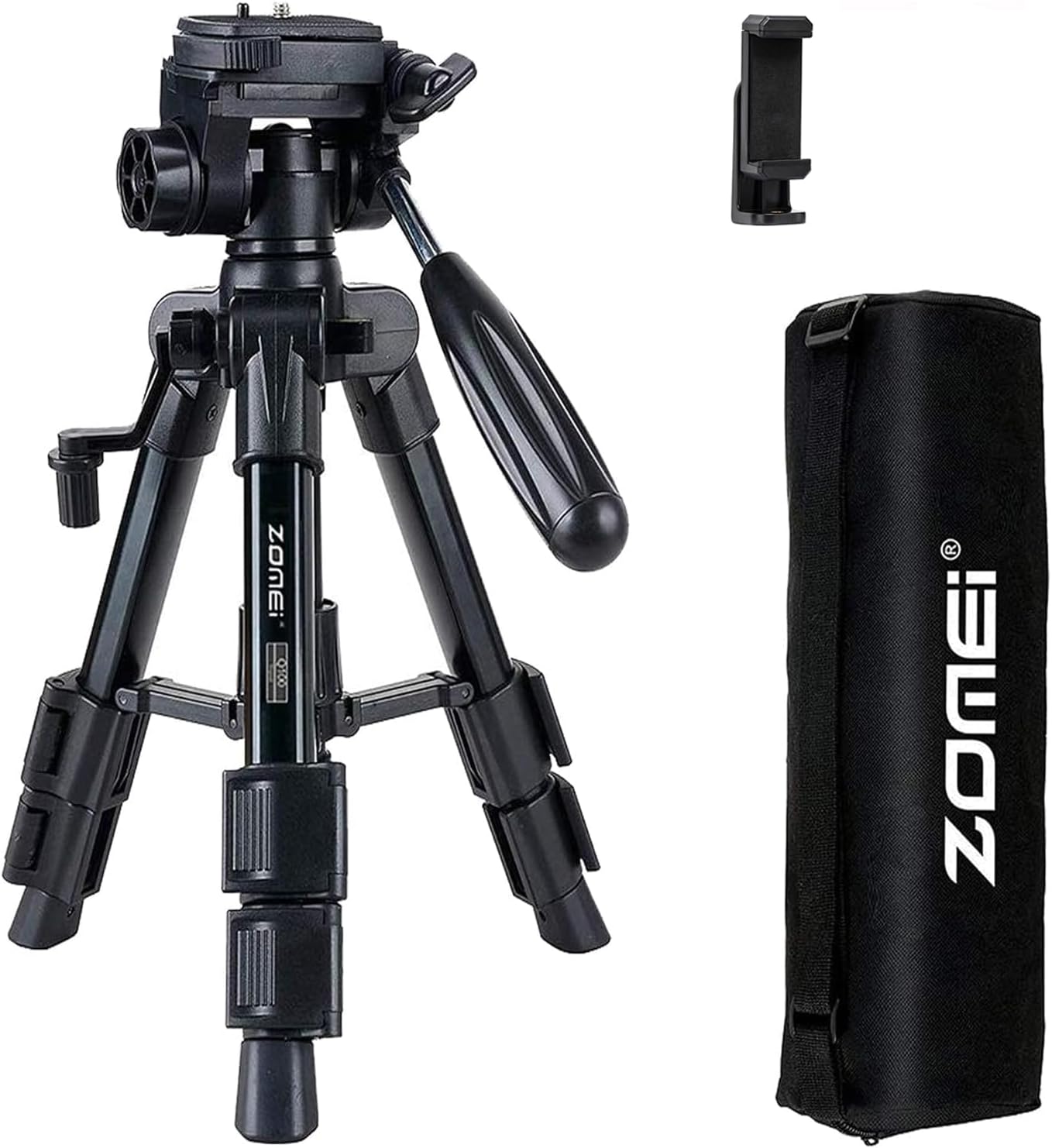 Mini Tripod for Camera,Zomei Travel Table Tripod with 3-Way Pan/Tilt Head 1/4 inches Quick Release Plate and Bag for DSLR Camera Tripod Carrying Bag