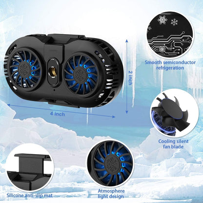 Neveika Phone Cooler, Cellphone Radiator with Dual Semi-Conductor Cooling Chip, Mobile Phones with a Width of 6 to 8 cm for Tiktok Live Streaming, Outdoor Vlog, Mobile Gaming.