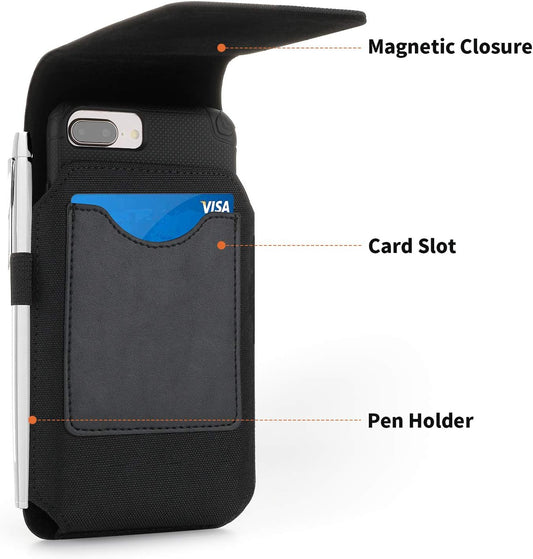 BECPLT Nylon for Galaxy S25 Ultra 5G S24/S23/S22/S21/S20 Ultra Belt Holster Black Cell Phone Holder Belt Clip Holster Case Phone Pouch