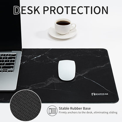 RAINYEAR Large Gaming Mouse Pad(35.4 x 15.7 Inch), Computer Mousepad with Anti-Slip Rubber Base, Smooth Large Keyboard Mouse Pad Mat for Gamer, Office, Home, Black Marble