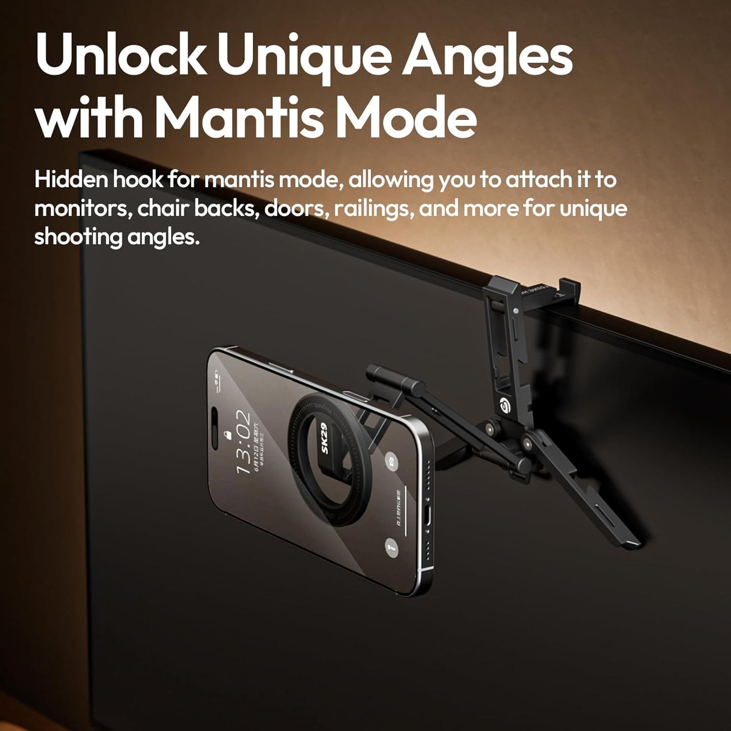 ULANZI Magnetic Phone Tripod Stand, Foldable Mini Tripod with MagSafe Phone Holder & Cold Shoe Mount, Camera Adapter with 1/4”, Arca, Uka QR Base, for DJI Canon Nikon, iPhone 17/16/15/14/13/12 Series