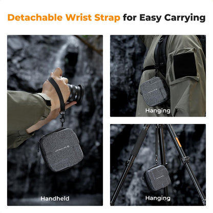 K&F Concept 10 in 1 Lens Filter Case, Hard Shell Camera Filter Pouch Up to 82mm with Hand Strap, Waterproof Camera Lens Filter Storage Wallet for ND UV CPL Filter Pouch