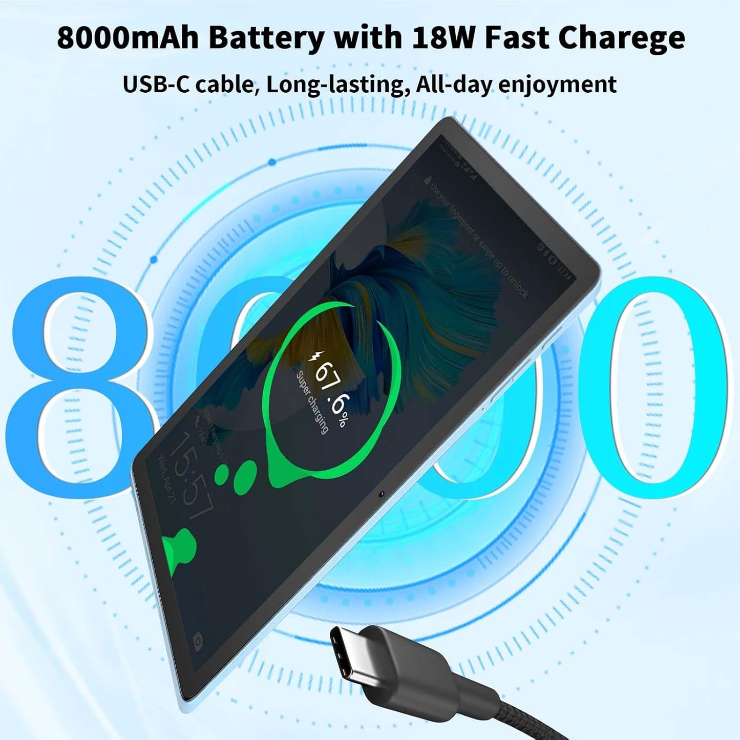 Android 15 Tablet, 11 inch Tablet with Keyboard, 24GB+128GB, 1TB Expand, Octa-Core, 2.4G/5G WiFi, 8000mAh, BT V5.0, GMS Certified, IPS Touch Screen, GPS, 2 in 1 with Case, Mouse, Stylus(Green)