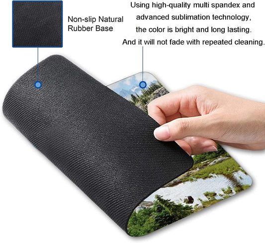 Hokafenle Mouse Pad, Natural Landscape Mouse Pad, Forest Waterfall Mousepad, Premium-Textured Square Waterproof Mouse Mat Non-Slip Rubber Base Mouse Pads for Office Laptop