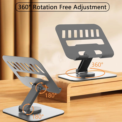 Larger Metal Tablet Stand, Adjustable 360° Rotation Tablet Holder Compatible with 4-16" Tablet Such as iPad Pro, iPad Air, iPad Mini, Tab S10 Ultra, Grey