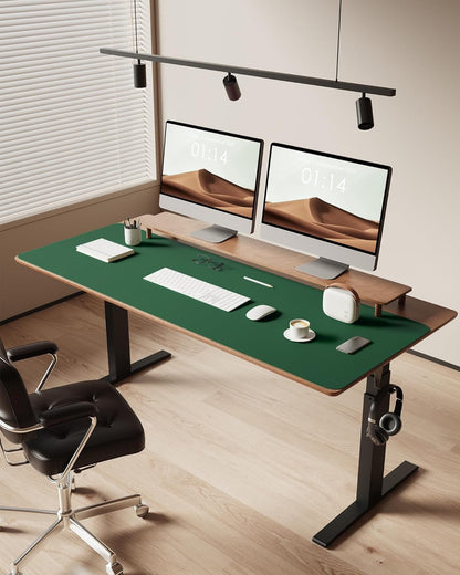 YSAGi Leather Desk Pad Protector, Office Desk Mat, Large Mouse Pad, Non-Slip PU Leather Desk Blotter, Laptop Desk Pad, Waterproof Desk Writing Pad for Office and Home (Jade Green, 47" x 17")