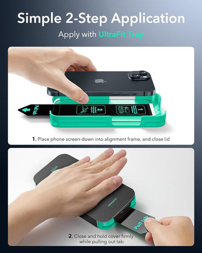 ESR 3 Pack 9H+ Glass for iPhone 13 Pro Max/iPhone 14 Plus Screen Protector, [Military Grade Shatterproof & Longest Durable] Armorite Ultra-tough Full Coverage Tempered Glass with UltraFit Tray