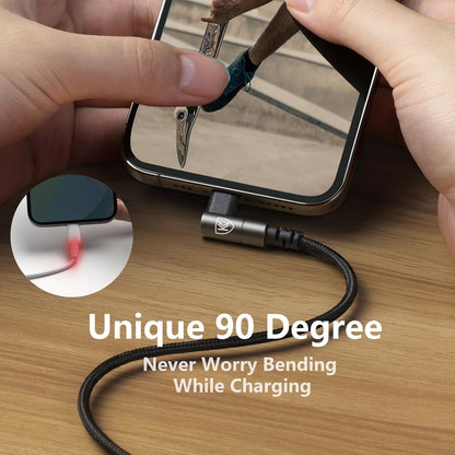 iPhone Charger 10FT,3Pack 90 Degree Charging Cable, [Apple MFi Certified] Long Lightning Cable Fast Charging Cord Compatible for iPhone 14/13/12/11/Pro/Max/Mini/X/Plus/8/7/6/5S/SE/Plus/iPad (10FT)