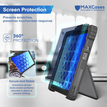 MAXCases Extreme Shell Microsoft Surface Pro 9/10/11 Case, 13" Black - Rugged, Custom-Fit Protective Cover for Microsoft Surface Pro Case with Stylus Holder - Shockproof & Durable Tablet Cover