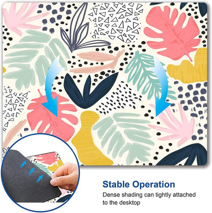 Mouse Pad, Colorful Palm Tropical Plants Mouse Pad, Square Waterproof Cute Mousepad Non-Slip Rubber Base Wireless Mouse Pads for Computer Office Laptop, Gaming Mouse Pads for Desk, Leaves