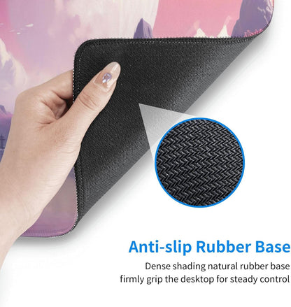 Watercolor Japanese Large Gaming Mouse Pad,Japanese Mouse Pad 31.5 x 11.8 in Mat Desk Pad,Large Desk Mat,Extended Keyboard Mousepad with Non-Slip Base and Stitched Edge for Desk Home Office