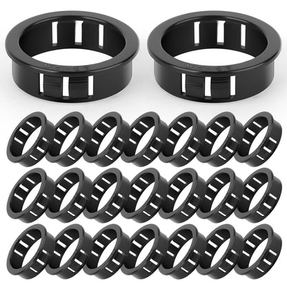 30PCS 1" Black Cable Snap Bushing Grommet, Snap in Cord Bushing Protect Cables