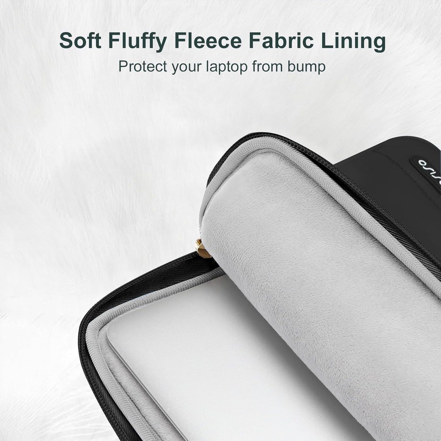 MOSISO 17-17.3 inch Laptop Case, 17.3 inch Puffy Laptop Sleeve Compatible with Dell XPS/HP Pavilion/Ideapad/Acer/Alienware/HP Omen Notebook Computer, Polyester Horizontal Bag with Small Case, Black