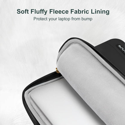 MOSISO 17-17.3 inch Laptop Case, 17.3 inch Puffy Laptop Sleeve Compatible with Dell XPS/HP Pavilion/Ideapad/Acer/Alienware/HP Omen Notebook Computer, Polyester Horizontal Bag with Small Case, Black