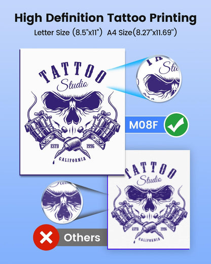 Phomemo Inkless Portable Printer for Travel - Wireless Thermal Printer Compatible with Phone & Laptop, Bluetooth Printers Supports 8.5" X 11" Letter Thermal Paper, Come with Carry Case