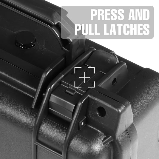 10x 9.4x 4.8 Inch Hard Case, Portable Weather Waterproof Protective Camera Case with Customizable Foam, Fit Use of Drones, Camera, Equipments, Black