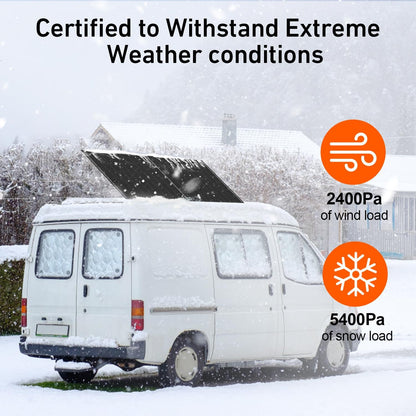 DOKIO 400W Monocrystalline Solar Panel 12/24V, 3 m MC4 Cable for Yard/Garden - Shed/Patio/Greenhouse Power, Off-Grid Battery Charging, 12V Parallel Wiring Recommended, Easy to Route