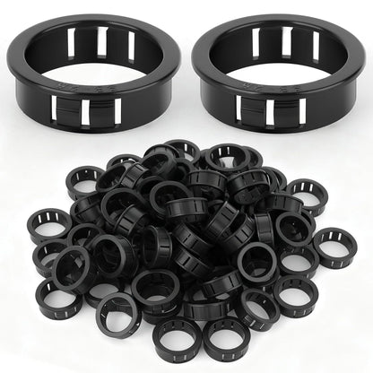100PCS 1" Black Cable Snap Bushing Grommet, Snap in Cord Bushing Protect Cables