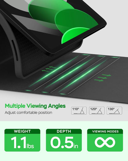 Folio Keyboard Case for iPad 10th Gen 10.9 inch (2022) and iPad 11th (A16, 2025), Magnetic Wireless Detachable Keyboard, 7-Color Backlight, Thin & Light, Pencil Holder (Black)