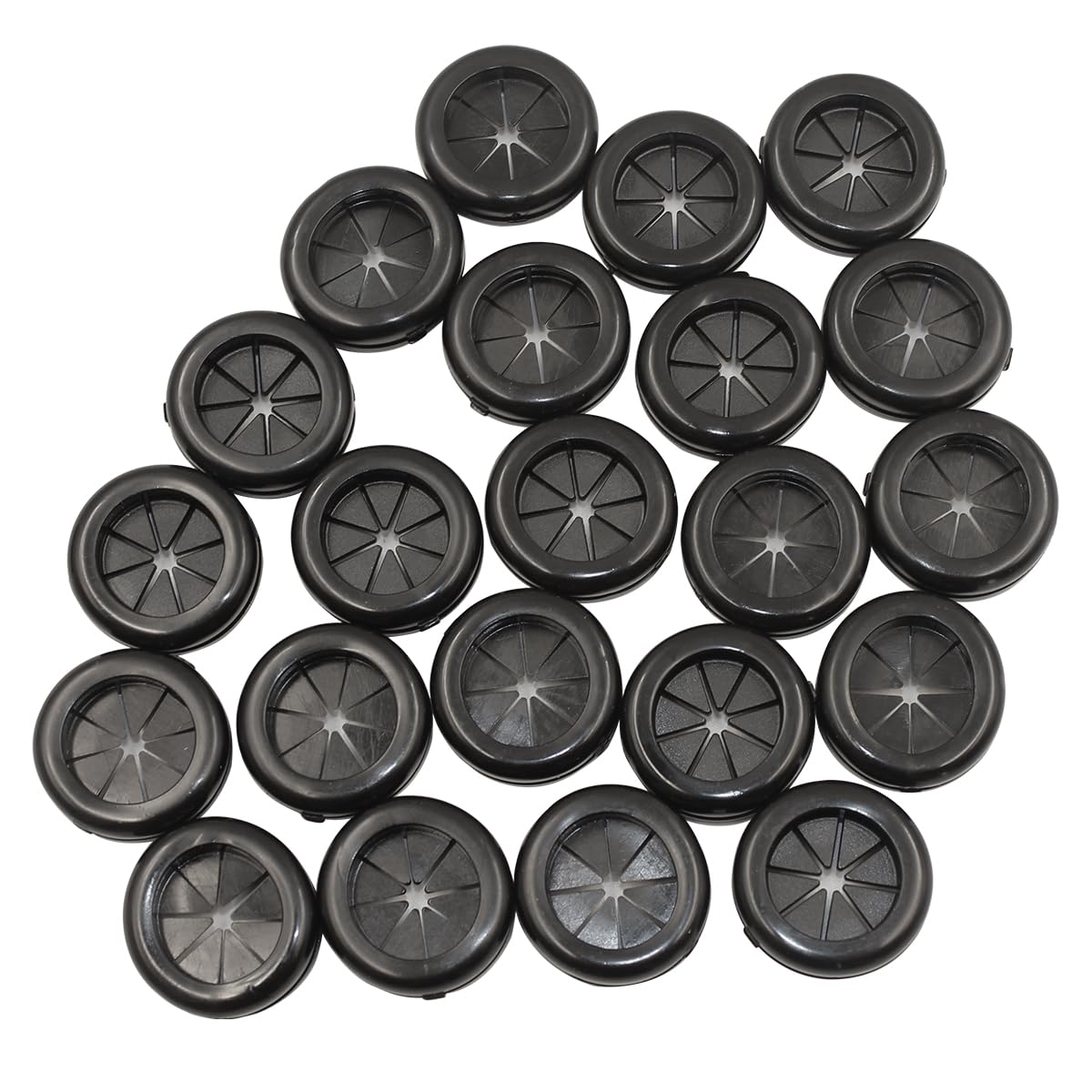 Rubber Grommets for Wiring, 7/8 Inch Drill Hole 11/16 Inch ID, Firewall Grommets Automotive Cable Cords Hoses Protection, Double-Sided Rubber Plugs for Round Holes, 22 Pcs, 18x22 mm