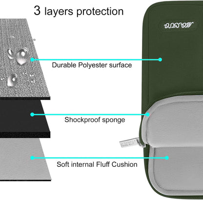 MOSISO Laptop Case 15 inch, 15 inch Laptop Sleeve Compatible with MacBook Air 15 M4 A3241 M3 A3114 M2 A2941 2025 2024 2023,Dell XPS 15,Polyester Vertical Computer Sleeve Bag with Pocket, Army Green