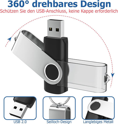 Flash Drives 16GB 10 Pack, Wooolken USB 2.0 Thumb Drives with Keychains Memory Stick USB Drive Pendrive for PC Laptop Computer (Mixcolors)