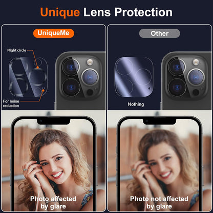 UniqueMe [ 3 Pack] Compatible with iPhone 12 Pro Max 6.7" Camera Lens Protector Tempered Glass,[Case Friendly][New version][Scratch-Resistant][Easy Installation] -Graphite Black