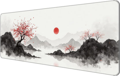 Dynippy Thin Extended Gaming Mouse Pad （31.5 * 11.8 * 0.08 inch） with Stitched Edges Large Mousepad Long XXL Keyboard and Mouse pad Desk Mat for Gaming Office & Home - Artistic Painting