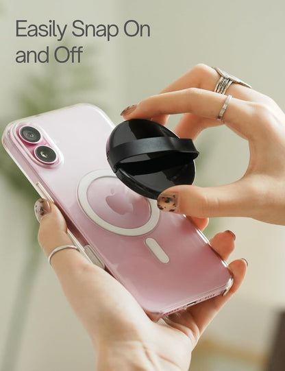 Heesch Magnetic Phone Grip for Back of Phone Ring Holder for Phone Case with Loop Finger Strap for iPhone 16 Pro Max Grip Magsafe Accessories, Black Loopy Phone Case