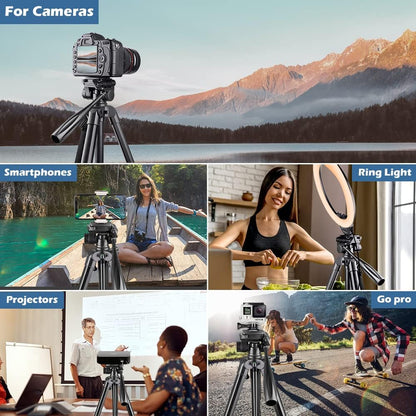 UBeesize 67” Camera Tripod with Travel Bag, Cell Phone Tripod with Bluetooth Remote and Phone Holder, Compatible with All Cameras, Cell Phones, Projector, Webcam, Spotting Scopes