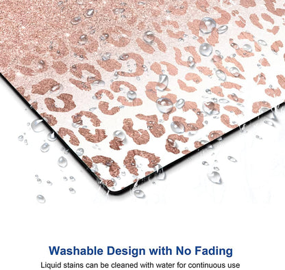 Mouse Pad, Animal Print Mouse Pad Custom Design, Square Waterproof Mouse Pad Non-Slip Rubber Base MousePads for Office Laptop, 9.5"x7.9"x0.12" Inch(Pink Glitter Leopard)