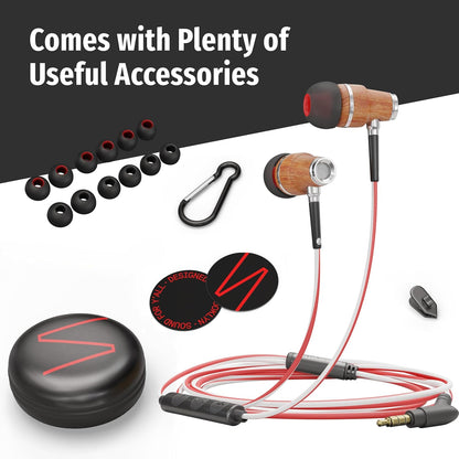 Symphonized Wired Earbuds with Microphone – 90% Noise Cancelling Ear buds with Mic, in Ear Headphones Wire for Computer & Phone, Earphones 3.5 mm Jack