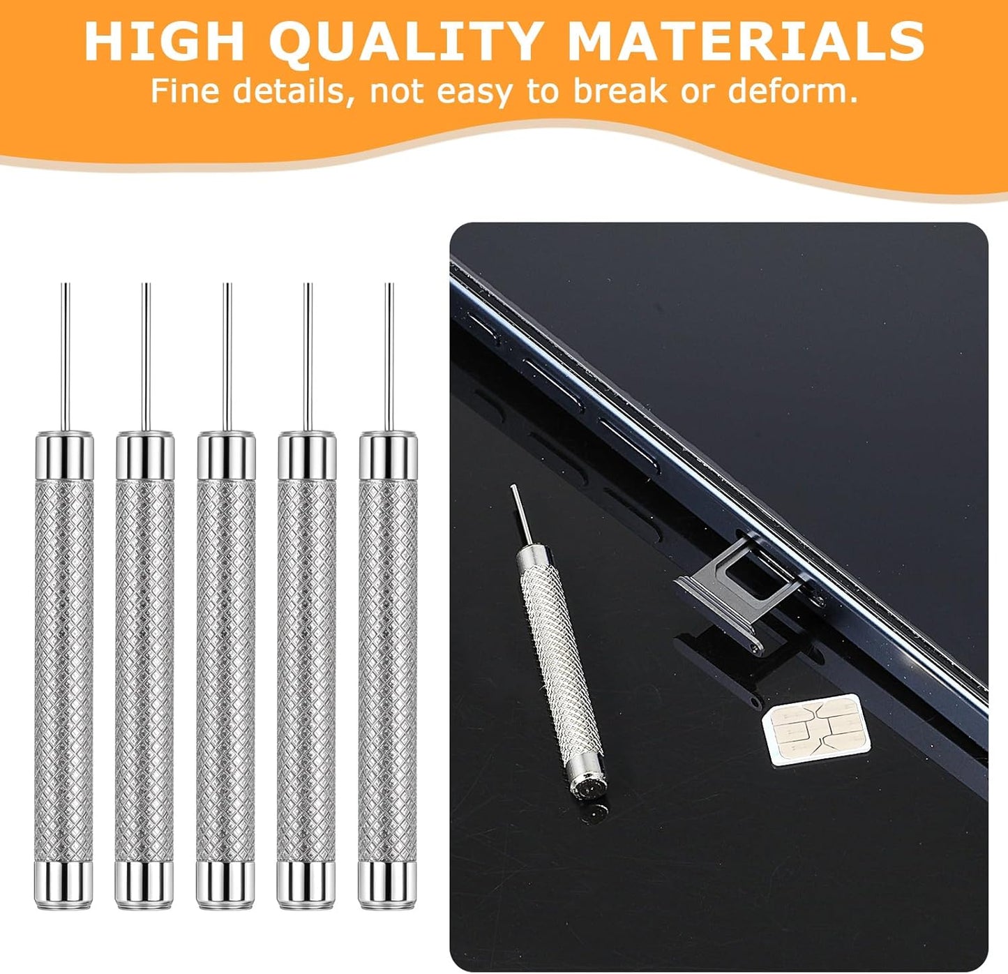 5PCS Sim Card Removal Tool Phone Tray Ejector Tool Sim Card Pin Needle Remover, Sim Card Key Compatible with Phone All Smartphones Models Cell Phone Ejector Opener (5)