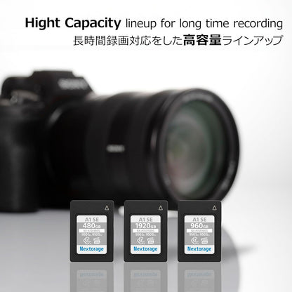 Nextorage 480GB CFexpress Type A VPG200 Japanese Brand Max. Write Speed 950MB/s Max. Read Speed 950MB/s Sony Alpha Series Compatibility Confirmed NXA1SE480G Memory Card for Camera