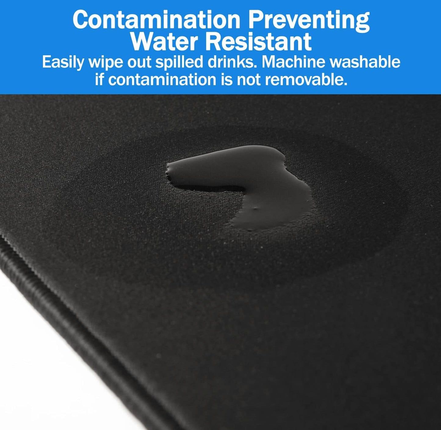 Large Extended Gaming Desk Mousepad (800x300x3mm) - Nonslip Rubber Base and Water Spill Resistant Desktop Keyboard Mouse Mat - Anti-Fray Cloth - Black