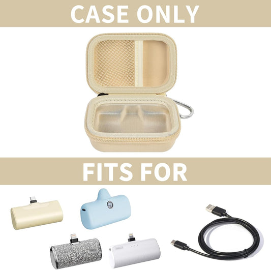 Portable Charger Power Bank Case for Swyop/for Feob/for Charmast/for JEJILL/for LanLuk/for VEGER/for iWALK/for Taegila/for Kuulaa and More Small Charging Battery Pack - Bag Only (Beige)