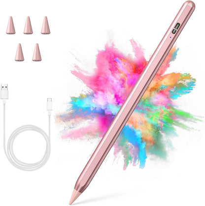 Stylus Pen for iPad 2018-2023 with Palm Rejection, Active Pencil for iPads 10th/9th/8th/7th/6th, for iPad Pro 11/12.9 inch, for iPad Air 5th/4th/3th Gen, for iPad mini 6th/5th Gen (Rose Gold)