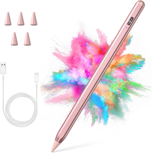 Stylus Pen for iPad 2018-2023 with Palm Rejection, Active Pencil for iPads 10th/9th/8th/7th/6th, for iPad Pro 11/12.9 inch, for iPad Air 5th/4th/3th Gen, for iPad mini 6th/5th Gen (Rose Gold)