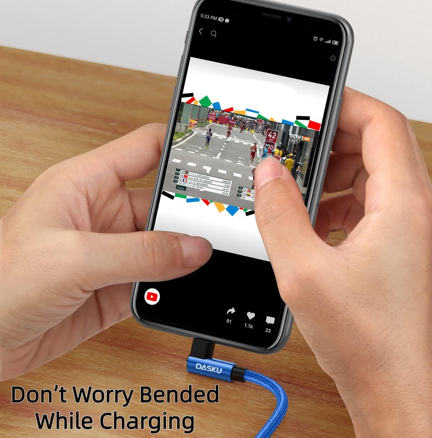 90 Degree iPhone Charger 10FT 2Pack [MFi Certified] USB Lightning Cable 10 Foot Right Angle Nylon Braided Apple Charging Cord Compatible with iPhone 14/13/12/11/Pro/Max/Mini/X/Plus/8/7/6/5/Plus/iPad