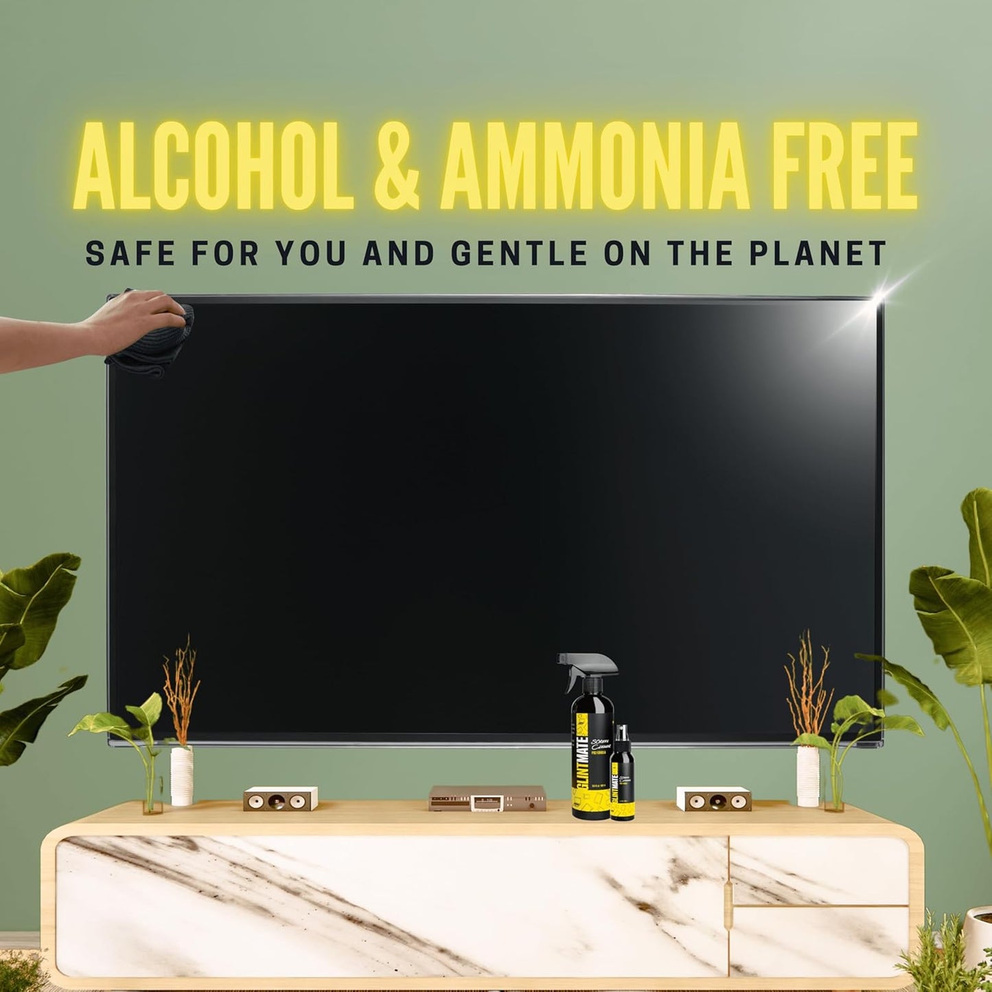 Screen Cleaner Spray (3.3oz - 100ml) - Streak-Free, Eco-Friendly Screen Cleaning Kit | Best for TV, Laptops, Computer Monitors, Phones, Tablets