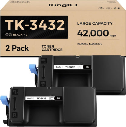 TK-3432 TK3432 Toner Cartridge Black 2-Pack High Yield with Chip Replacement for Kyocera TK-3432 1T0C0W0US0 Compatible with Kyocera ECOSYS PA5500x MA5500ifx Laser Printers,21,000 Pages Monochrome Ink