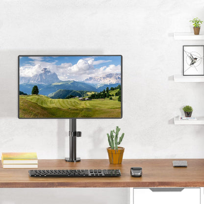 WALI Single Monitor Mount for 1 Computer Screen up to 42 inch, Fully Adjustable Monitor Arm Holds up to 22 lbs, Mounting Holes up to 200x200mm (M001SXL), Black