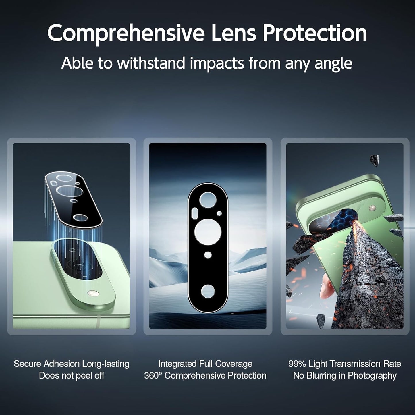 SMARTDEVIL [3+1 Pack Screen Protector For Google Pixel 9 With Camera Lens Protector, FingerPrint Reader Compatible, Clear 9H Tempered Glass Film, Fast & Easy Installation, Alignment Frame