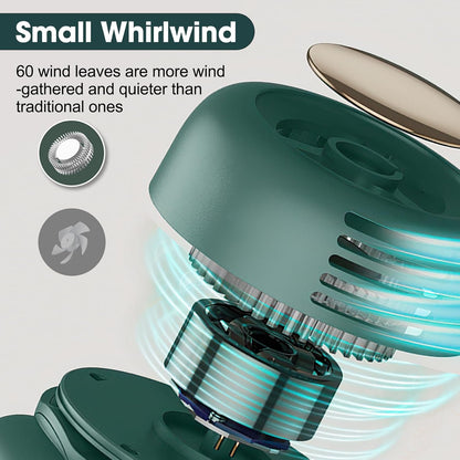 Small Clip Fan, Personal Waist Fans,Portable Silent Mini Bladeless Fan Clip On for Shirt,Hands-Free Personal Clip Fans 3 Speeds,Clips on Waist Neck Fanes for Outdoor,Camping,Travel,Office (Green)