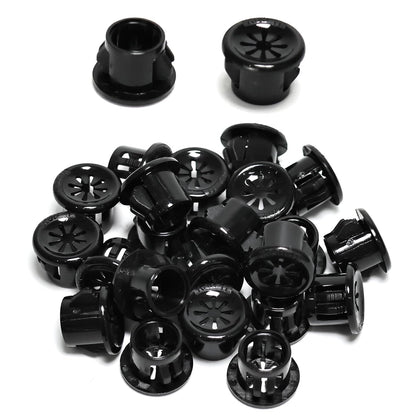 50 Pcs Cable Grommet, Snap Bushing 7/16" (11 mm) Mounting Diameter, Flexible Petal-Shaped Buckle Round Nylon Desk Grommet for Wires Through Countertop Cord Organizer and Protection, Black