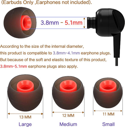Brandless Silicone Earbud Tips Replacement Earbuds Cap Eartips Tips Eargels 9 Pairs SML