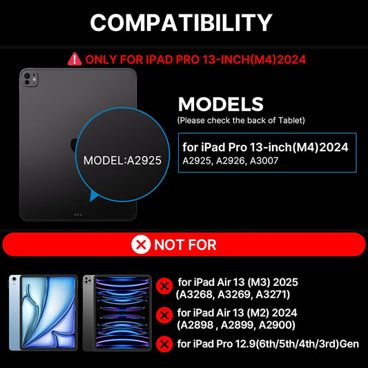 typecase Keyboard Case for iPad Pro 13-inch (M4) 2024,Magic Keyboard with 11 Colors Backlight for iPad Pro 13,Keyboard Case with Pencil Holder,Multi-Touch Trackpad,Easy-Set Magnetic Stand,Carbon Fiber