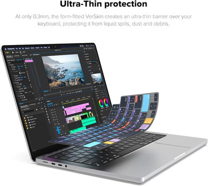 JCPal Adobe Premiere Pro Shortcut Guide Keyboard Cover for Apple MacBook Pro 14 inch and MacBook Pro 16 inch (M1-M4 Models) and MacBook Air 13 inch and MacBook Air 15 inch (M2-M4 Models) (US-Layout)