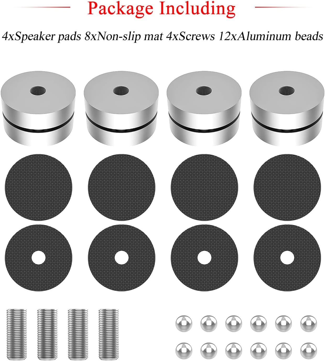 Audiocrast 4X HiFi Speaker Spike Pad Isolation Feet Stand Feet 40X23MM Shock Absorber with Stainless Steel Ball for Audio Speaker Subwoofer CD DVD Amplifier Turntable DAC
