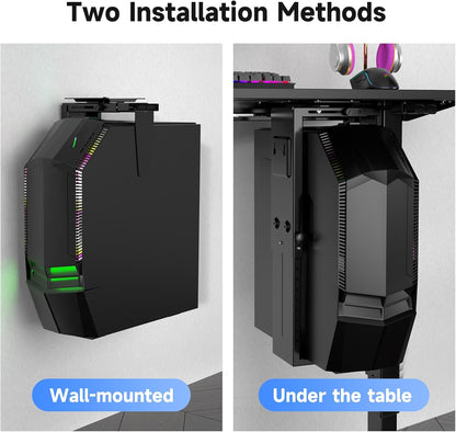 Suptek Adjustable Under Desk and Wall PC Mount,3.94 to 11.61 inch Wide Computer Case CPU Hanger Holder 360 Degree Rotatable Under-Desk PC Hanging Stand Holder Mount (ZJJ001L)